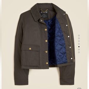 nwt jcrew crop barn jacket in ripstop cotton